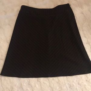 A line skirt brown with white pinstripes